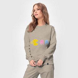 Костюм хлопковый женский Pac-Man: Fast Eat, цвет: миндальный — фото 2