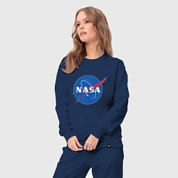 Костюм хлопковый женский NASA: Logo, цвет: тёмно-синий — фото 2