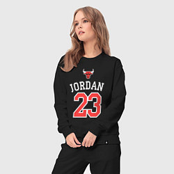 Костюм хлопковый женский Jordan 23, цвет: черный — фото 2