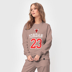 Костюм хлопковый женский Jordan 23, цвет: пыльно-розовый — фото 2