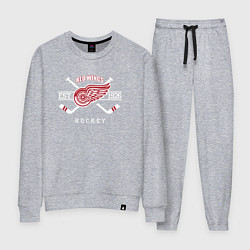 Костюм хлопковый женский Detroit Red Wings: Est.1926, цвет: меланж