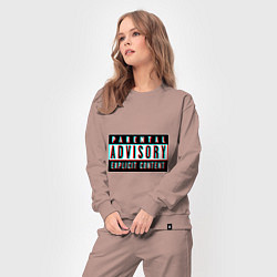 Костюм хлопковый женский Parental advisory, цвет: пыльно-розовый — фото 2