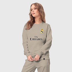 Костюм хлопковый женский Real Madrid: Fly Emirates, цвет: миндальный — фото 2