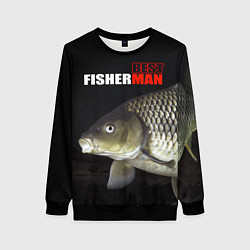 Свитшот женский The best fisherman, цвет: 3D-черный