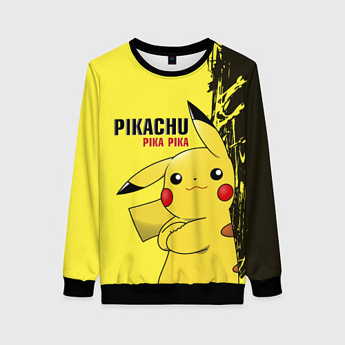 Женский свитшот Pikachu Pika Pika / 3D-Черный – фото 1