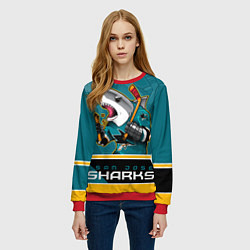 Свитшот женский San Jose Sharks, цвет: 3D-красный — фото 2