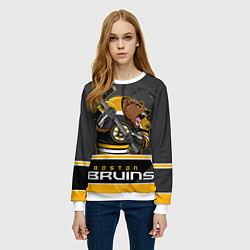 Свитшот женский Boston Bruins, цвет: 3D-белый — фото 2