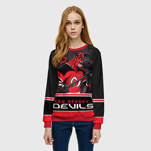 Женский свитшот New Jersey Devils / 3D-Красный – фото 3