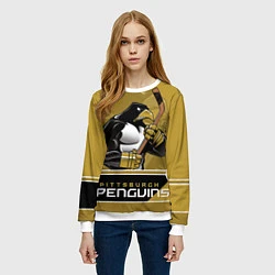 Свитшот женский Pittsburgh Penguins, цвет: 3D-белый — фото 2