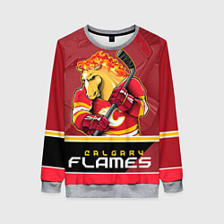 Свитшот женский Calgary Flames, цвет: 3D-меланж