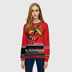 Свитшот женский Chicago Blackhawks, цвет: 3D-красный — фото 2