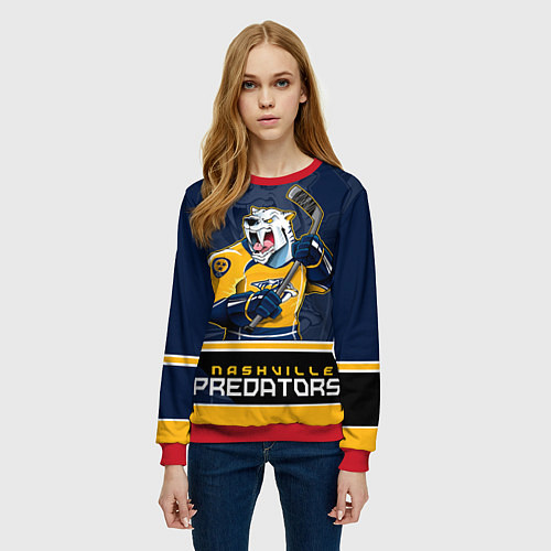 Женский свитшот Nashville Predators / 3D-Красный – фото 3