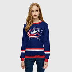 Свитшот женский Columbus Blue Jackets, цвет: 3D-красный — фото 2