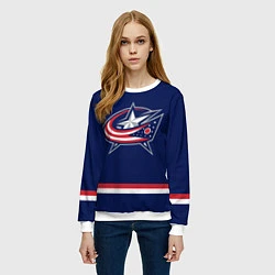 Свитшот женский Columbus Blue Jackets, цвет: 3D-белый — фото 2