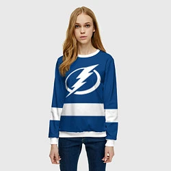 Свитшот женский Tampa Bay Lightning, цвет: 3D-белый — фото 2