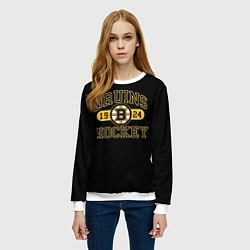 Свитшот женский Boston Bruins: Est.1924, цвет: 3D-белый — фото 2