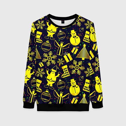 Женский свитшот Новогодний / 3D-Черный – фото 1