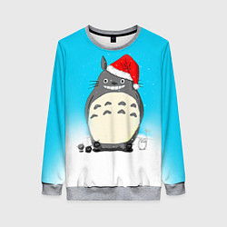 Свитшот женский Тоторо под снегом, цвет: 3D-меланж