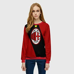 Свитшот женский Milan FC: Red Collection, цвет: 3D-красный — фото 2