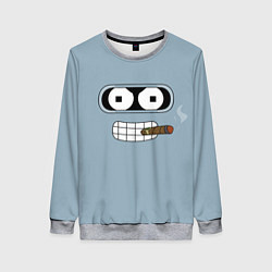 Свитшот женский Лицо Бендера, цвет: 3D-меланж