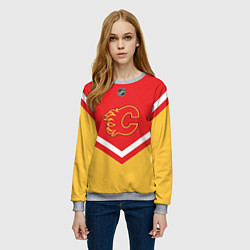 Свитшот женский NHL: Calgary Flames, цвет: 3D-меланж — фото 2