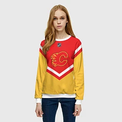 Свитшот женский NHL: Calgary Flames, цвет: 3D-белый — фото 2