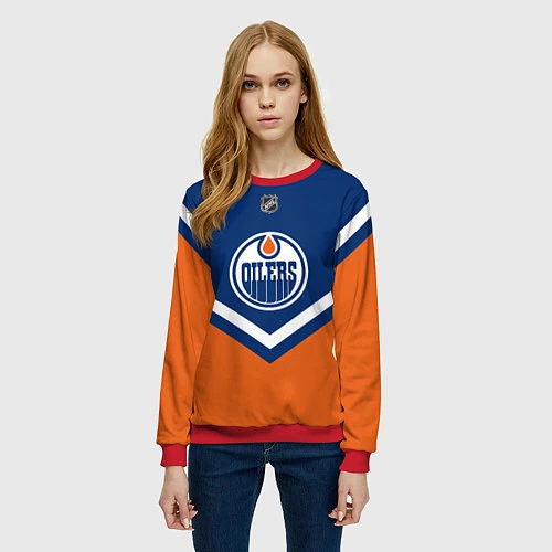 Женский свитшот NHL: Edmonton Oilers / 3D-Красный – фото 3