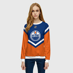 Свитшот женский NHL: Edmonton Oilers, цвет: 3D-белый — фото 2