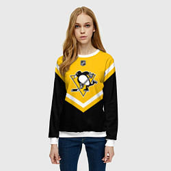 Свитшот женский NHL: Pittsburgh Penguins, цвет: 3D-белый — фото 2
