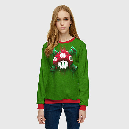 Женский свитшот Mushroom is Dead / 3D-Красный – фото 3