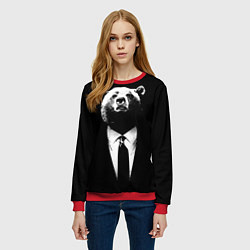 Свитшот женский Медведь бизнесмен, цвет: 3D-красный — фото 2
