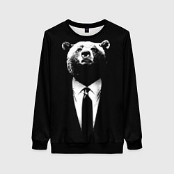 Свитшот женский Медведь бизнесмен, цвет: 3D-черный