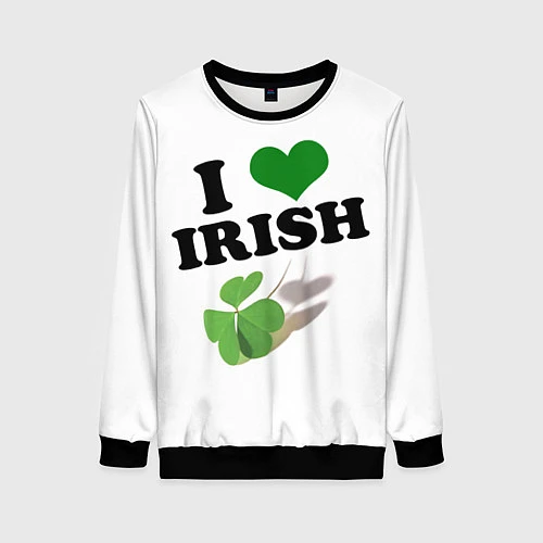 Женский свитшот Ireland, I love Irish / 3D-Черный – фото 1