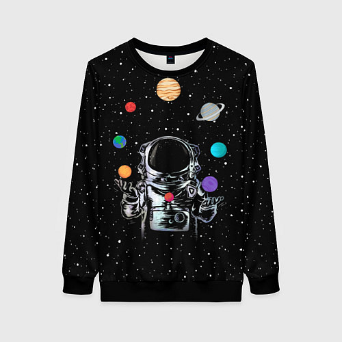 Женский свитшот Космический жонглер / 3D-Черный – фото 1