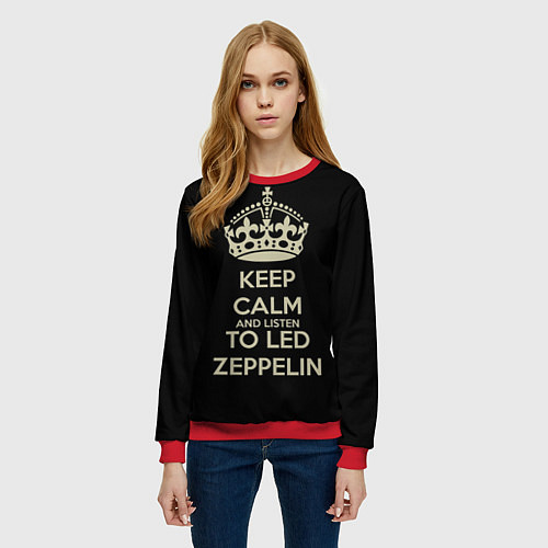 Женский свитшот Keep Calm & Led Zeppelin / 3D-Красный – фото 3