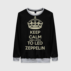 Свитшот женский Keep Calm & Led Zeppelin, цвет: 3D-меланж