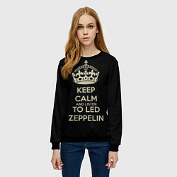 Свитшот женский Keep Calm & Led Zeppelin, цвет: 3D-черный — фото 2