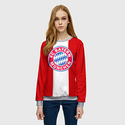 Свитшот женский Bayern FC: Red line, цвет: 3D-меланж — фото 2