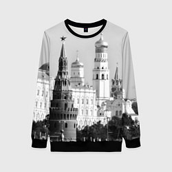 Свитшот женский Москва: Кремль, цвет: 3D-черный