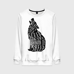 Свитшот женский Wolves Dont Lose Sleep, цвет: 3D-белый