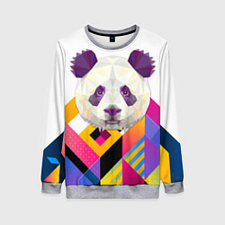 Свитшот женский Панда: геометрия, цвет: 3D-меланж