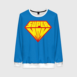 Свитшот женский Супермама, цвет: 3D-белый