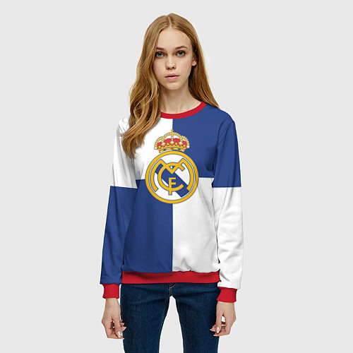 Женский свитшот Real Madrid: Blue style / 3D-Красный – фото 3