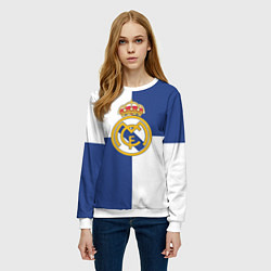 Свитшот женский Real Madrid: Blue style, цвет: 3D-белый — фото 2