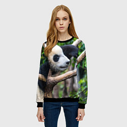 Свитшот женский Бамбуковый медведь, цвет: 3D-черный — фото 2