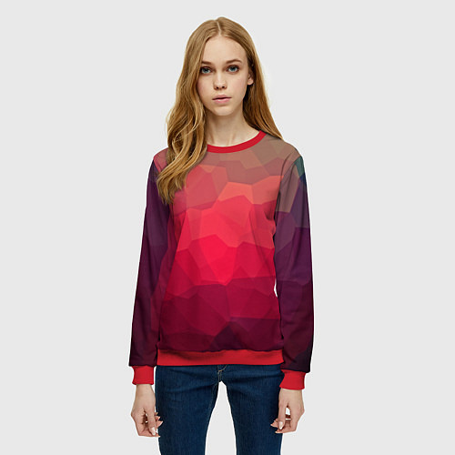 Женский свитшот Edge abstract / 3D-Красный – фото 3