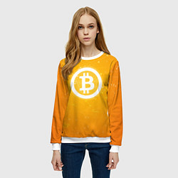Свитшот женский Bitcoin Orange, цвет: 3D-белый — фото 2