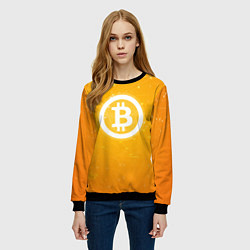 Свитшот женский Bitcoin Orange, цвет: 3D-черный — фото 2