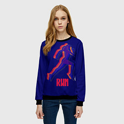Свитшот женский Спортивный бег!, цвет: 3D-черный — фото 2