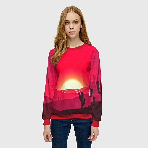 Женский свитшот Gorgeous sunset / 3D-Красный – фото 3